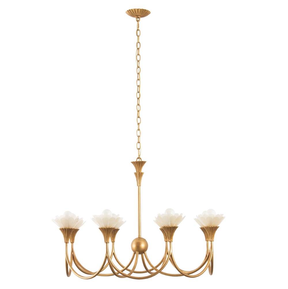 Kalco Lighting 525372MG Modern Gold Flora 36-in 8 Light Socket Modern Gold Chandelier Image 1