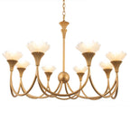Kalco Lighting Flora 36-in 8 Light Socket Modern Gold Chandelier
