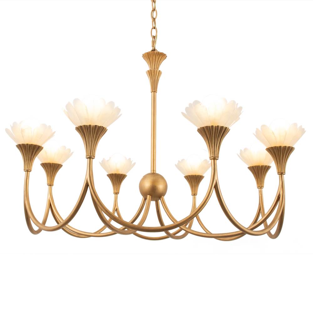 Kalco Lighting Flora 36-in 8 Light Socket Modern Gold Chandelier