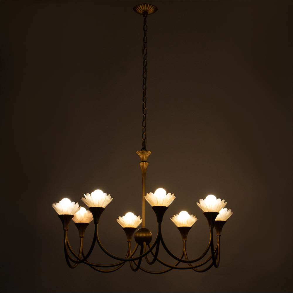 Kalco Lighting 525372MG Modern Gold Flora 36-in 8 Light Socket Modern Gold Chandelier Image 6