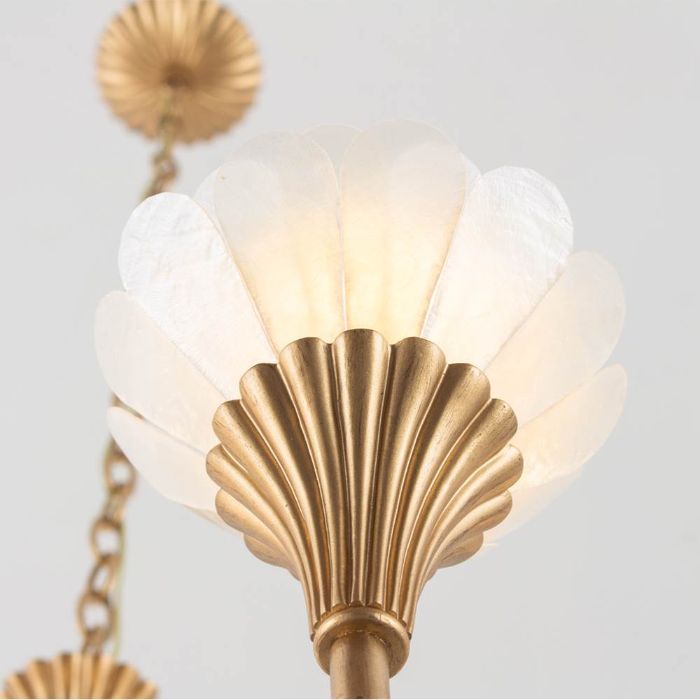 Kalco Lighting 525372MG Modern Gold Flora 36-in 8 Light Socket Modern Gold Chandelier Image 5