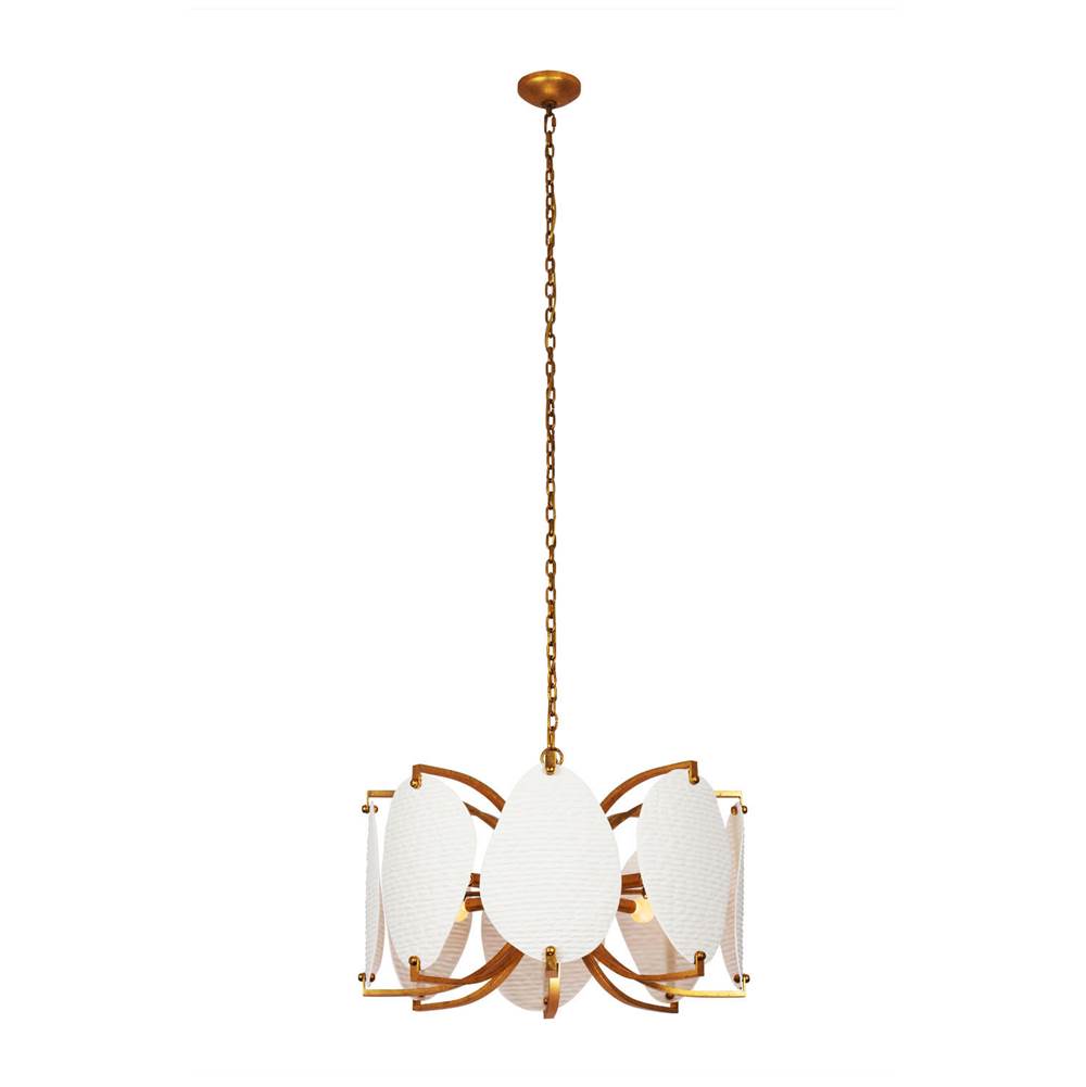 Kalco Lighting 525456OL Oxidized Gold Leaf Aliform 28-in 8 Light Socket Oxidized Gold Leaf Chandelier Image 1