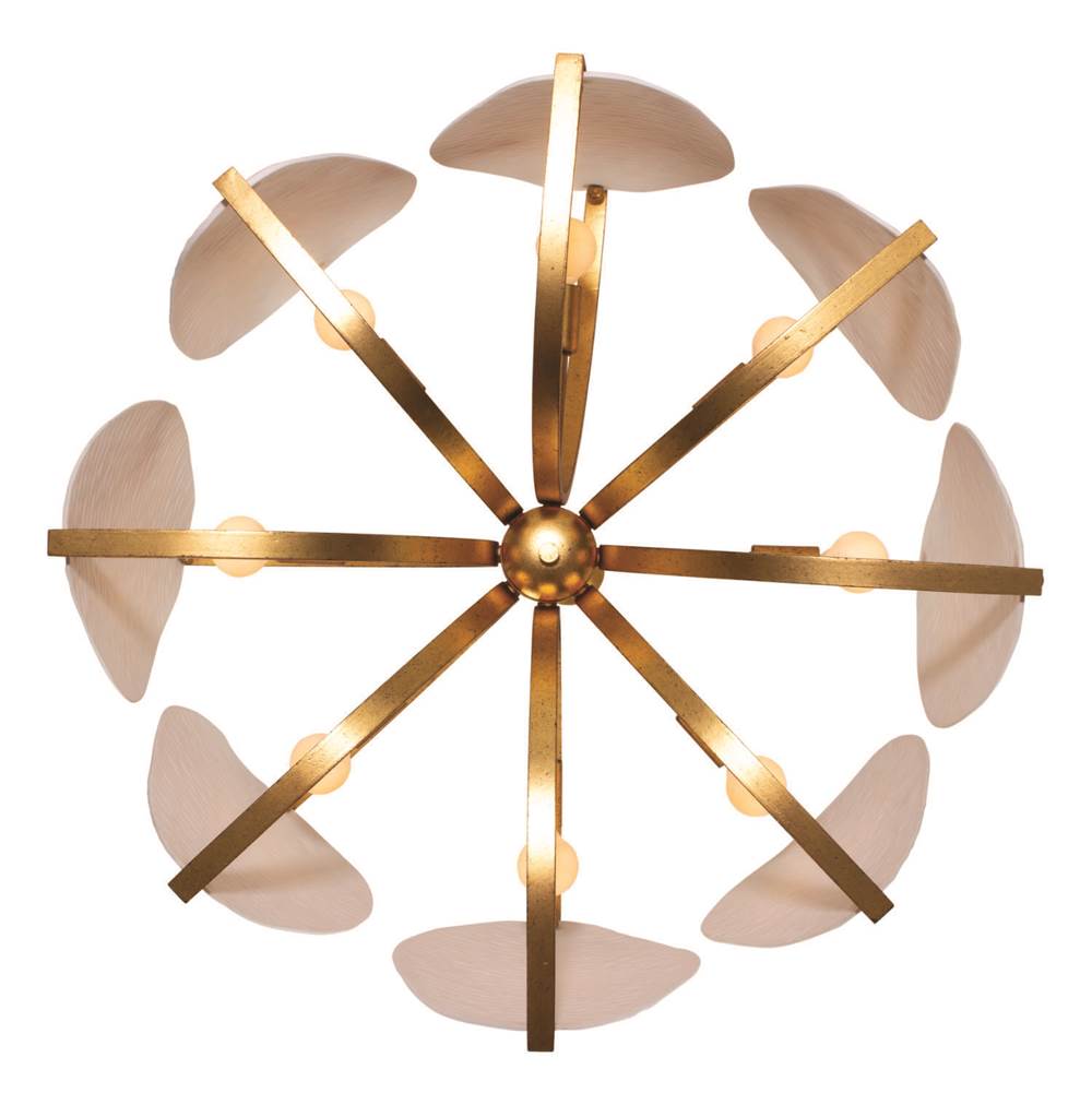 Kalco Lighting 525456OL Oxidized Gold Leaf Aliform 28-in 8 Light Socket Oxidized Gold Leaf Chandelier Image 5