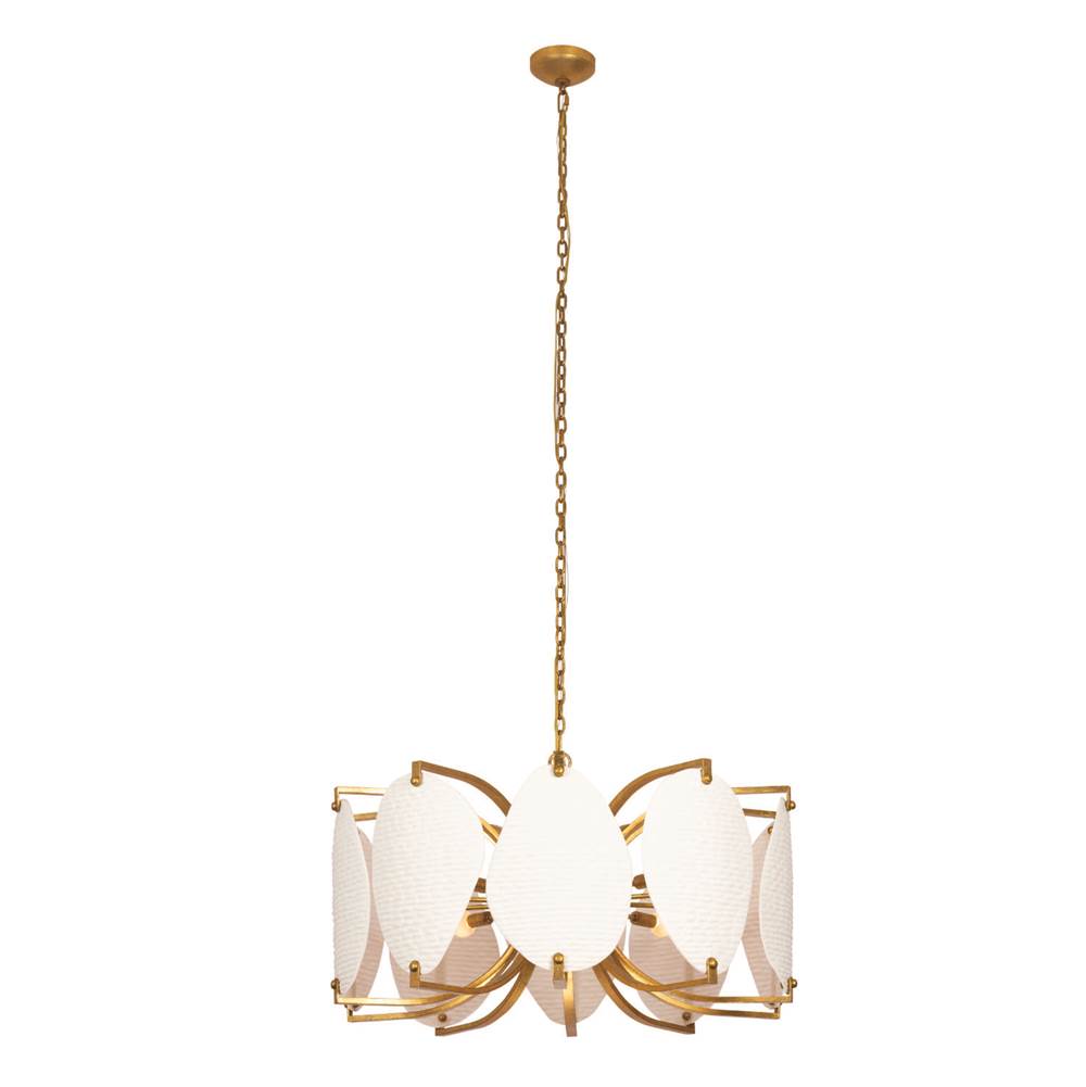 Kalco Lighting 525457OL Oxidized Gold Leaf Aliform 28-in 10 Light Socket Oxidized Gold Leaf Chandelier Image 1