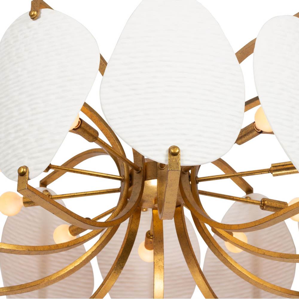 Kalco Lighting 525457OL Oxidized Gold Leaf Aliform 28-in 10 Light Socket Oxidized Gold Leaf Chandelier Image 4