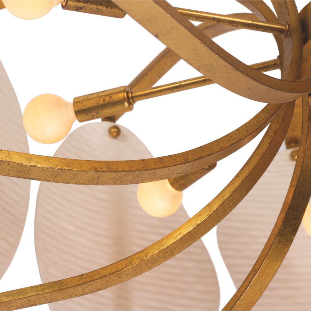 Kalco Lighting 525457OL Oxidized Gold Leaf Aliform 28-in 10 Light Socket Oxidized Gold Leaf Chandelier Image 3