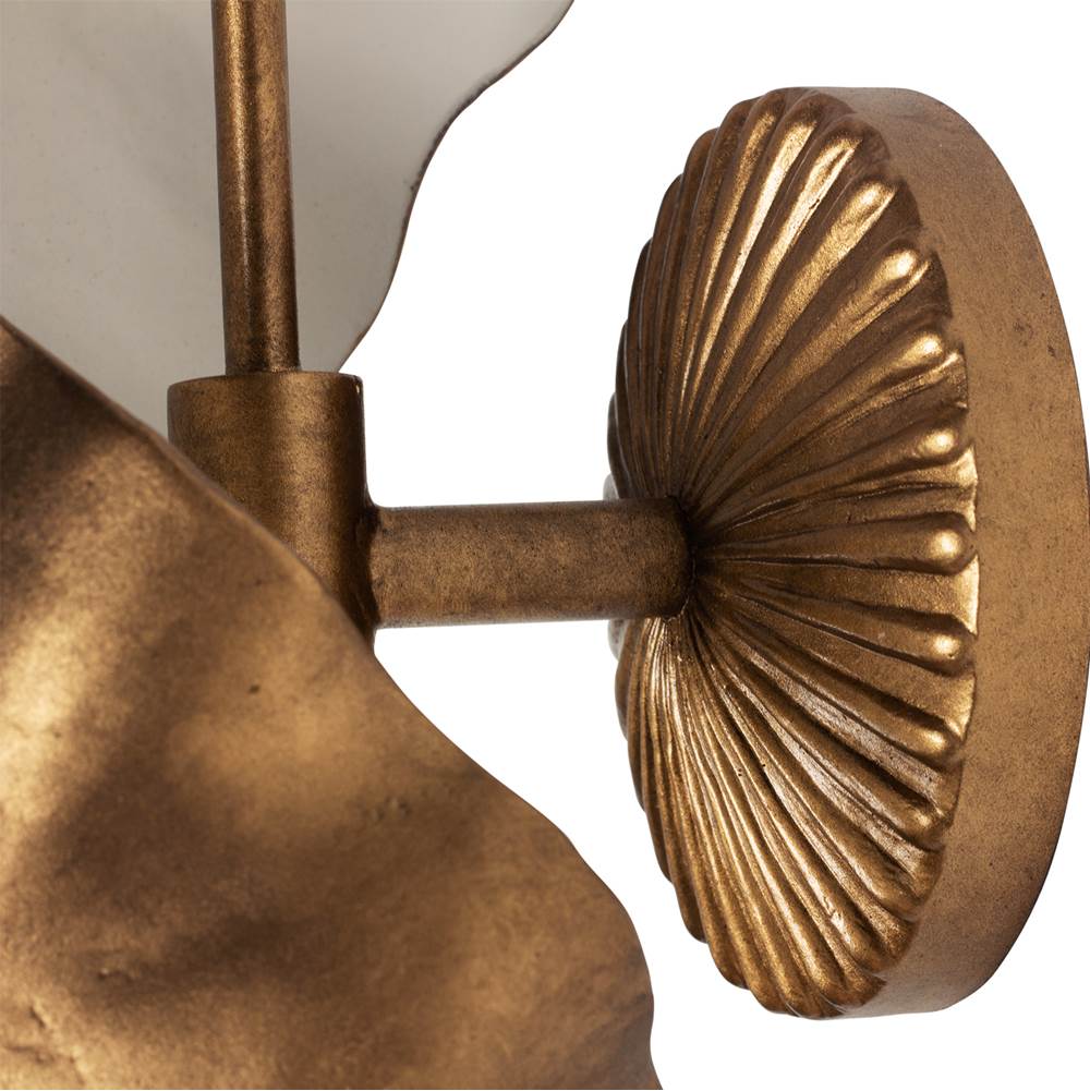 Kalco Lighting 525521PABW Pearlized Antique Brass With White Spira 34-in 2 Light Socket Pearlized Antique Brass W/ White Wall Sconce Image 4