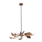 Kalco Lighting Spira 36-in 6 Light Socket Pearlized Antique Brass W/ White Chandelier
