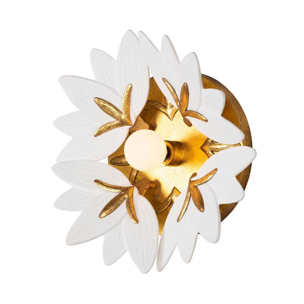 Kalco Lighting 525621OL Oxidized Gold Leaf Bloom 12-in 1 Light Socket Oxidized Gold Leaf Wall Sconce Image 1