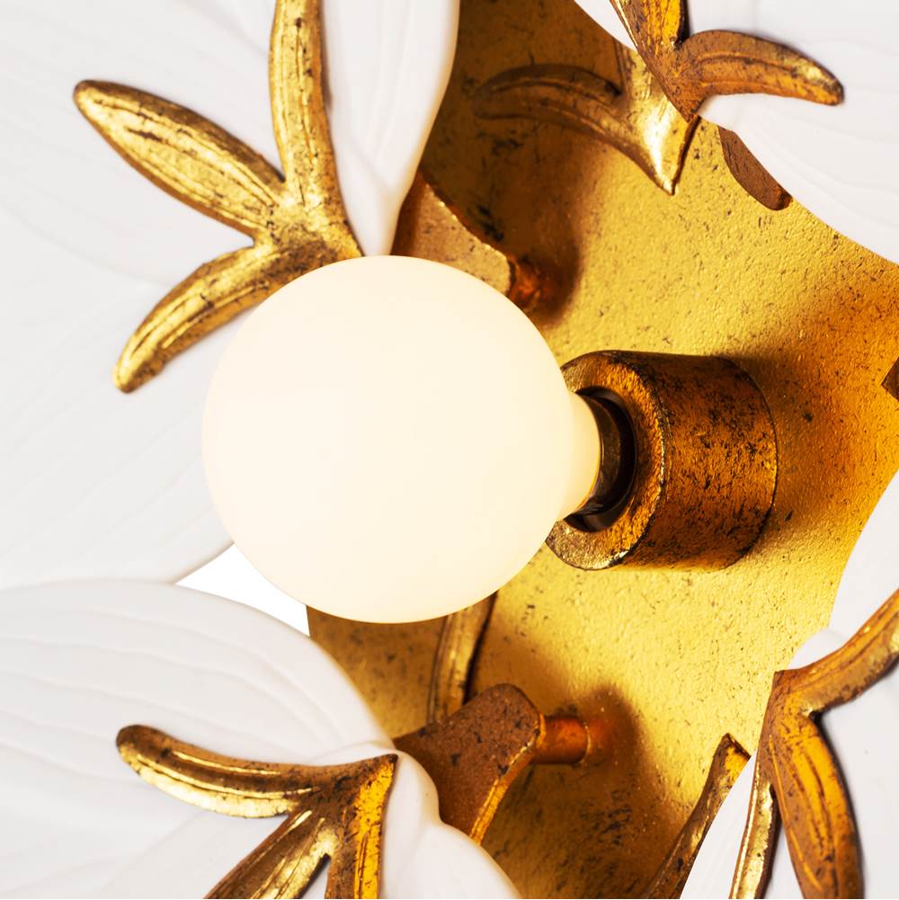Kalco Lighting 525621OL Oxidized Gold Leaf Bloom 12-in 1 Light Socket Oxidized Gold Leaf Wall Sconce Image 3