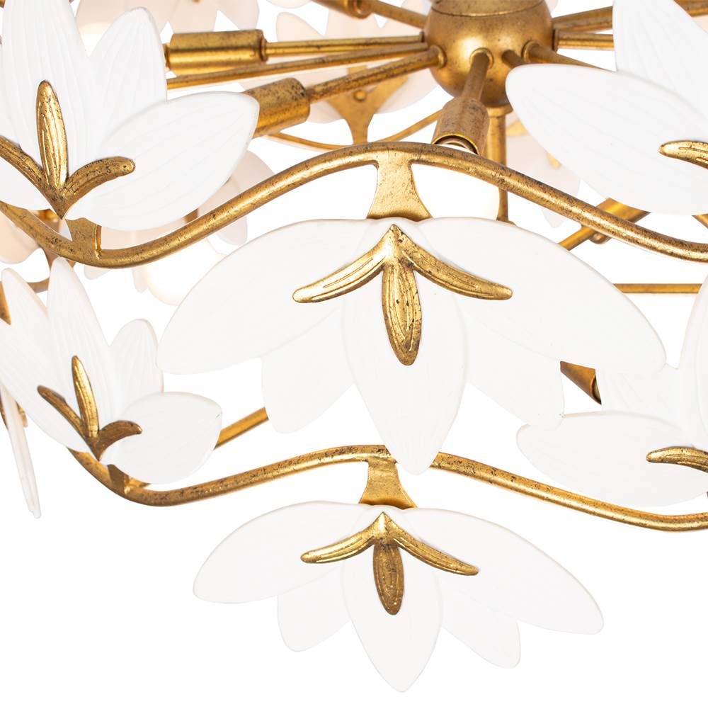Kalco Lighting 525656OL Oxidized Gold Leaf Bloom 29-in 11 Light Socket Oxidized Gold Leaf Chandelier Image 3