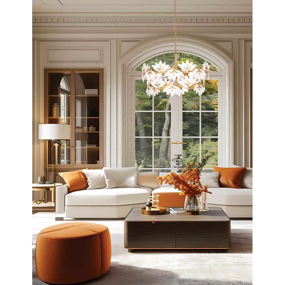 Kalco Lighting 525656OL Oxidized Gold Leaf Bloom 29-in 11 Light Socket Oxidized Gold Leaf Chandelier Image 2