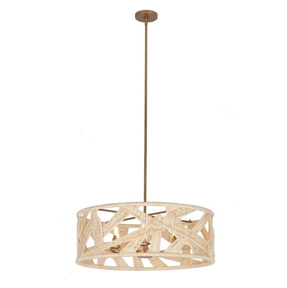 Kalco Lighting 525756MGW Modern Gold With White Soga 28-in 6 Light Socket Modern Gold And White Chandelier Image 1