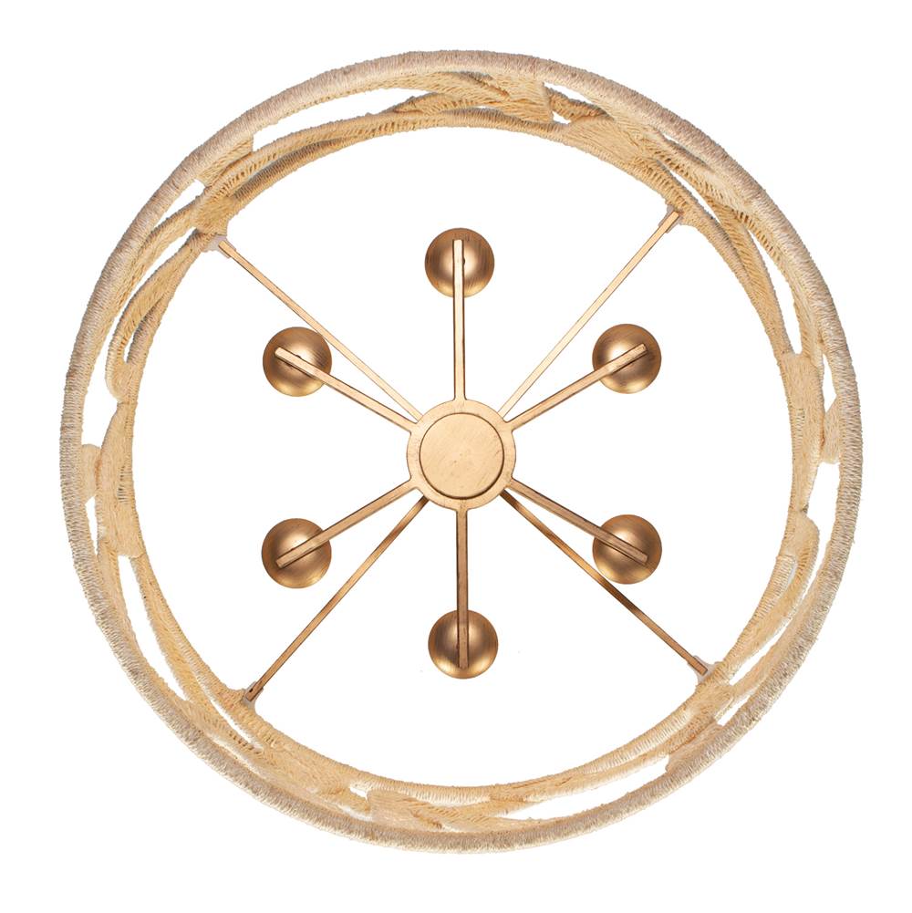 Kalco Lighting 525756MGW Modern Gold With White Soga 28-in 6 Light Socket Modern Gold And White Chandelier Image 5