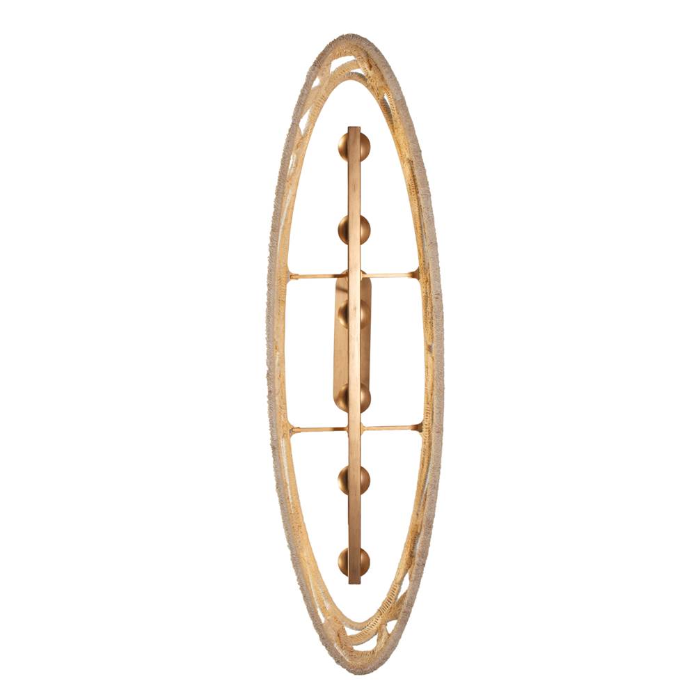 Kalco Lighting Soga 48-in 6 Light Socket Modern Gold And White Linear Pendant