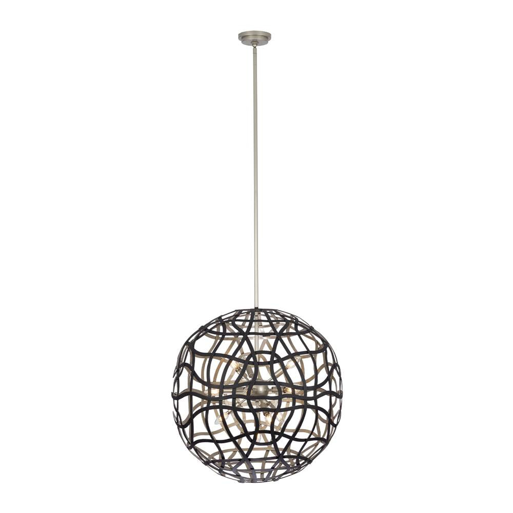 Kalco Lighting 525855BTS Matte Black With Tarnish Silver Entice 28-in 13 Light Socket Matte Black W/ Tarnish Silver Pendant Image 1