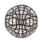 Kalco Lighting Entice 28-in 13 Light Socket Matte Black W/ Tarnish Silver Pendant