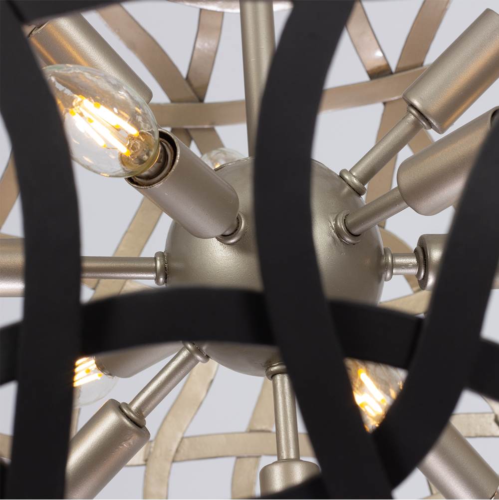 Kalco Lighting 525855BTS Matte Black With Tarnish Silver Entice 28-in 13 Light Socket Matte Black W/ Tarnish Silver Pendant Image 3