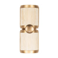 Kalco Lighting 526821PABMG Pearlized Antique Brass With Modern Gold Button 16-in 2 Light Socket Pearlized Antique Brass Modern Gold Wall Sconce Image 1