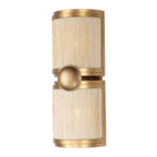 Kalco Lighting Button 16-in 2 Light Socket Pearlized Antique Brass Modern Gold Wall Sconce