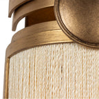 Kalco Lighting 526821PABMG Pearlized Antique Brass With Modern Gold Button 16-in 2 Light Socket Pearlized Antique Brass Modern Gold Wall Sconce Image 3