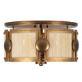 Kalco Lighting 526845PABMG Pearlized Antique Brass With Modern Gold Button 19-in 3 Light Socket Pearlized Antique Brass And Modern Gold Semi-flush Mount Image 1