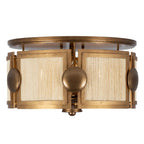 Kalco Lighting 526845PABMG Pearlized Antique Brass With Modern Gold Button 19-in 3 Light Socket Pearlized Antique Brass And Modern Gold Semi-flush Mount Image 1