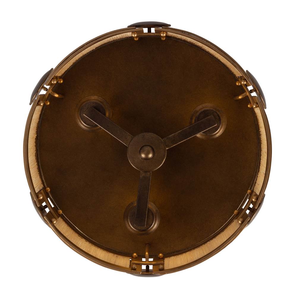 Kalco Lighting Button 19-in 3 Light Socket Pearlized Antique Brass And Modern Gold Semi-flush Mount