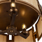 Kalco Lighting 526845PABMG Pearlized Antique Brass With Modern Gold Button 19-in 3 Light Socket Pearlized Antique Brass And Modern Gold Semi-flush Mount Image 3
