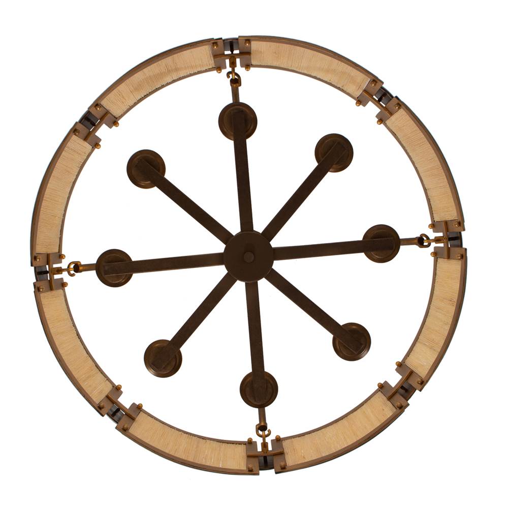 Kalco Lighting 526855PABMG Pearlized Antique Brass With Modern Gold Button 29-in 8 Light Socket Pearlized Antique Brass And Modern Gold Chandelier Image 5