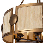 Kalco Lighting 526855PABMG Pearlized Antique Brass With Modern Gold Button 29-in 8 Light Socket Pearlized Antique Brass And Modern Gold Chandelier Image 4