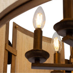 Kalco Lighting 526855PABMG Pearlized Antique Brass With Modern Gold Button 29-in 8 Light Socket Pearlized Antique Brass And Modern Gold Chandelier Image 3
