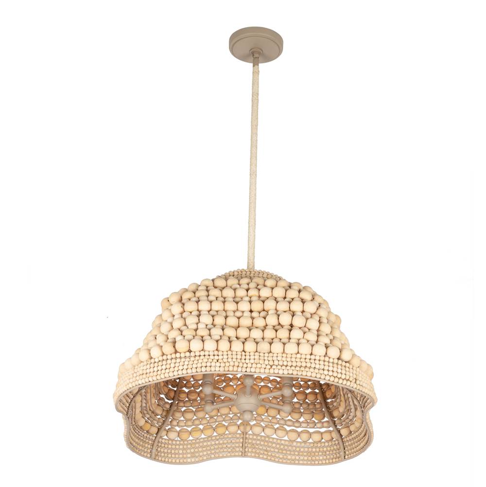 Kalco Lighting Coaxial 26-in 6 Light Socket Jute Pendant