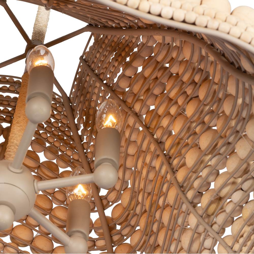 Kalco Lighting 527155JT Jute Coaxial 26-in 6 Light Socket Jute Pendant Image 4