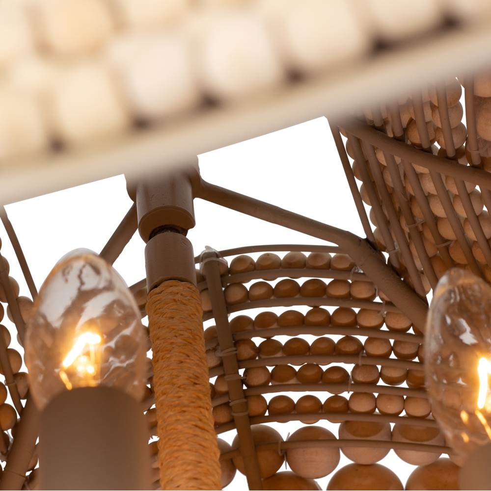 Kalco Lighting 527155JT Jute Coaxial 26-in 6 Light Socket Jute Pendant Image 3