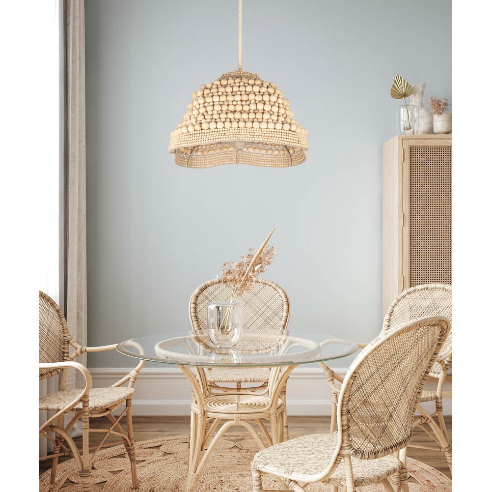 Kalco Lighting 527155JT Jute Coaxial 26-in 6 Light Socket Jute Pendant Image 2