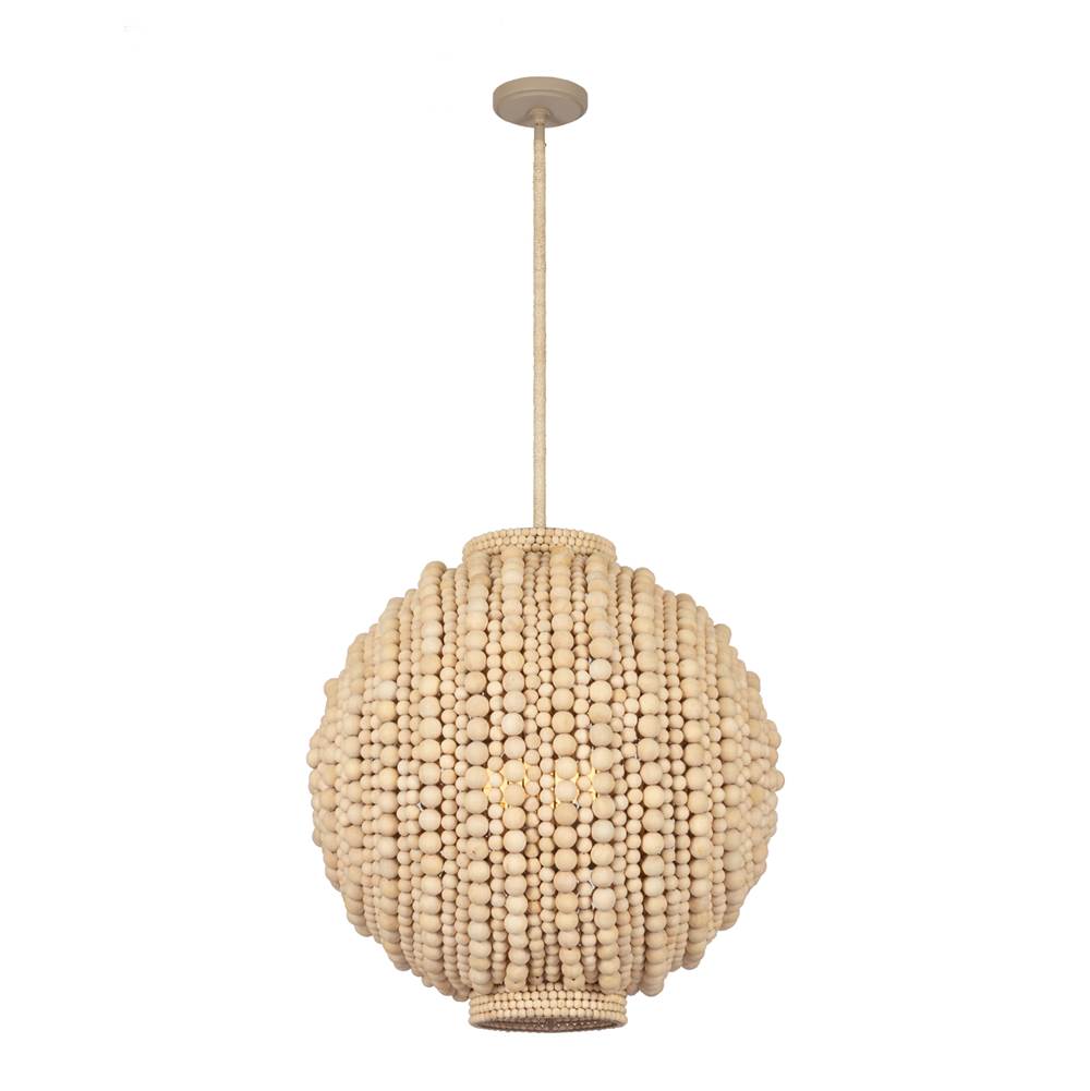 Kalco Lighting Coaxial 26-in 6 Light Socket Jute Pendant