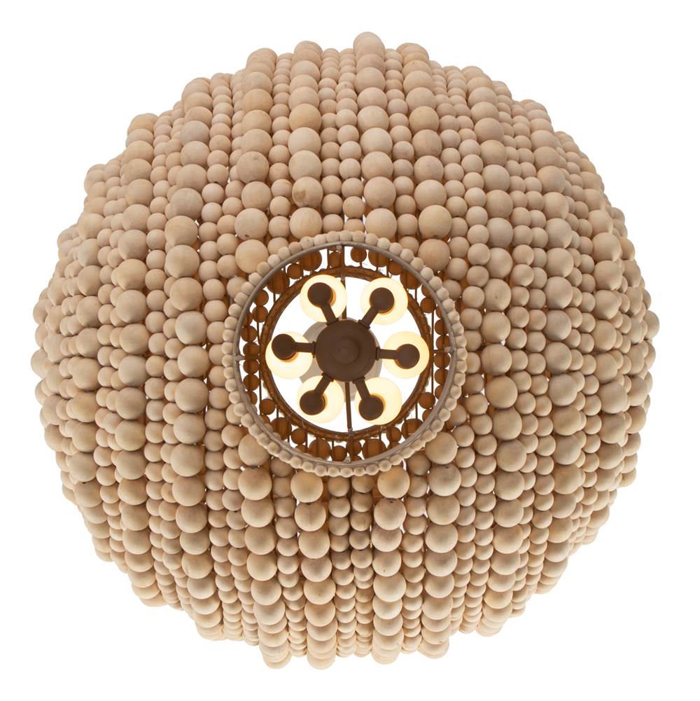 Kalco Lighting 527156JT Jute Coaxial 26-in 6 Light Socket Jute Pendant Image 4