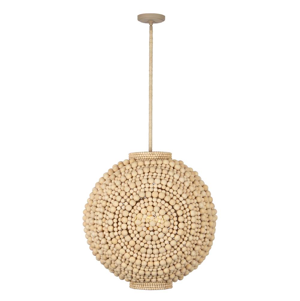 Kalco Lighting 527156JT Jute Coaxial 26-in 6 Light Socket Jute Pendant Image 1