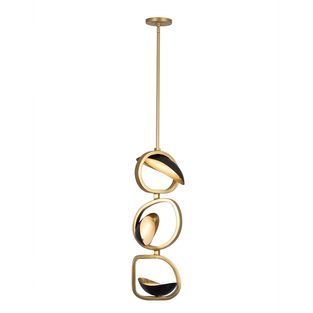 Kalco Lighting 527211BGZ Brushed Gold With Satin Bronze Onyx 13-in 3 Light Led Brushed Gold/satin Bronze Pendant Image 1