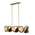 Kalco Lighting 527261BGZ Brushed Gold With Satin Bronze Onyx 60-in 6 Light Led Brushed Gold/satin Bronze Linear Pendant Image 1