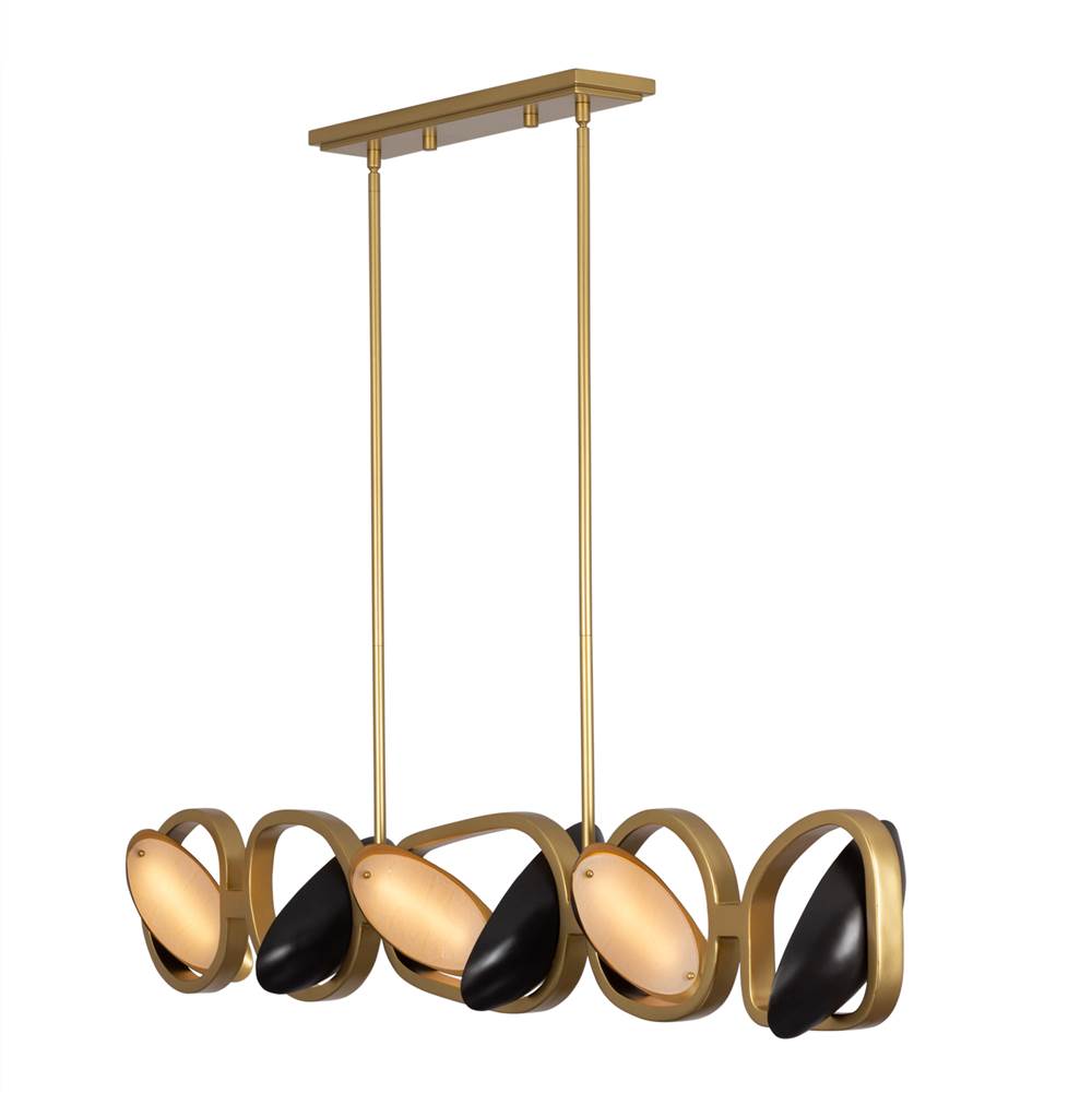 Kalco Lighting 527261BGZ Brushed Gold With Satin Bronze Onyx 60-in 6 Light Led Brushed Gold/satin Bronze Linear Pendant Image 1