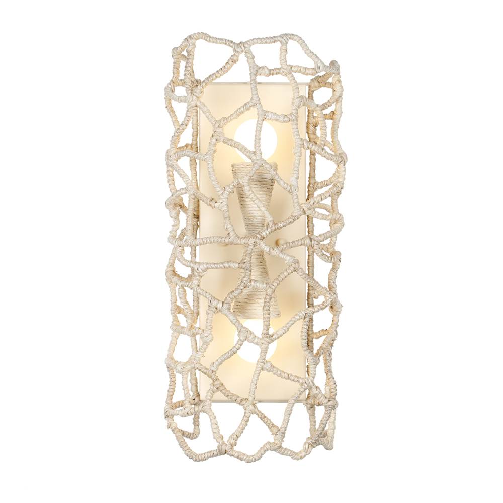Kalco Lighting 527321WIV Warm Ivory Reef 8-in 2 Light Socket Warm Ivory Wall Sconce Image 1