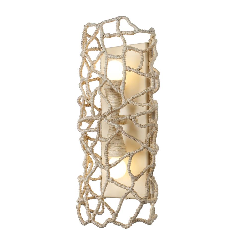 Kalco Lighting Reef 8-in 2 Light Socket Warm Ivory Wall Sconce