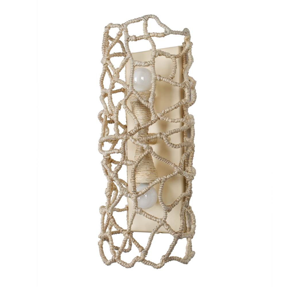 Kalco Lighting 527321WIV Warm Ivory Reef 8-in 2 Light Socket Warm Ivory Wall Sconce Image 9
