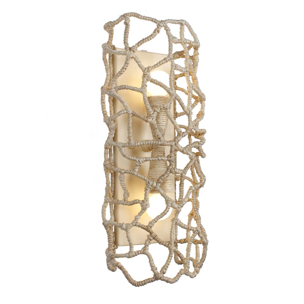 Kalco Lighting 527321WIV Warm Ivory Reef 8-in 2 Light Socket Warm Ivory Wall Sconce Image 8