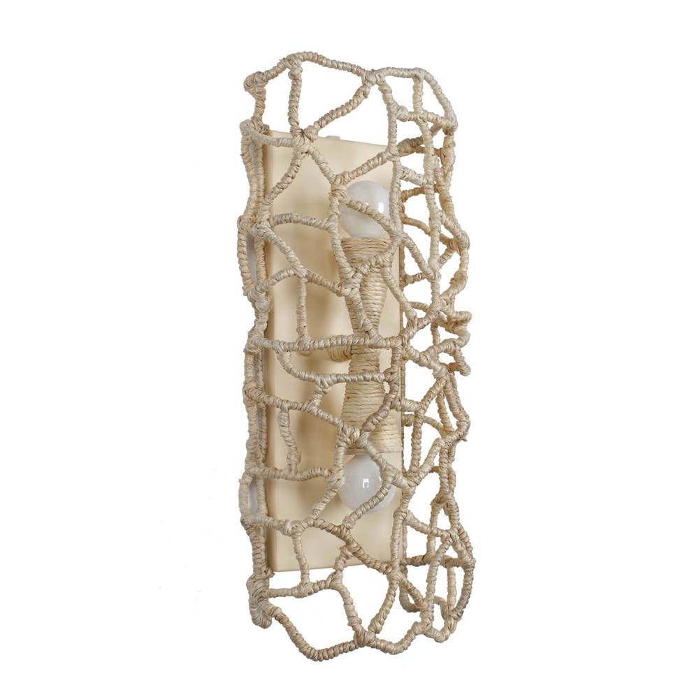 Kalco Lighting 527321WIV Warm Ivory Reef 8-in 2 Light Socket Warm Ivory Wall Sconce Image 7
