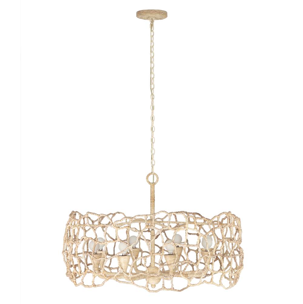 Kalco Lighting Reef 34-in 8 Light Socket Warm Ivory Chandelier