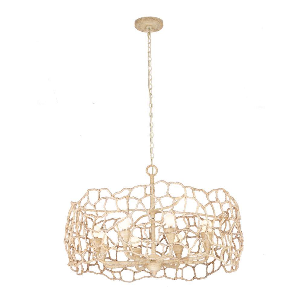 Kalco Lighting 527355WIV Warm Ivory Reef 34-in 8 Light Socket Warm Ivory Chandelier Image 9