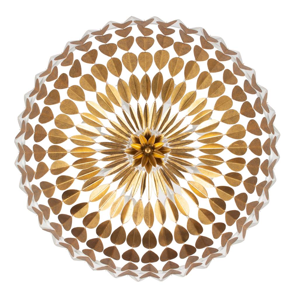 Kalco Lighting 527455OLW Oxidized Gold Leaf With White Amor 36-in 8 Light Socket Oxidized Gold Leaf And White Chandelier Image 8